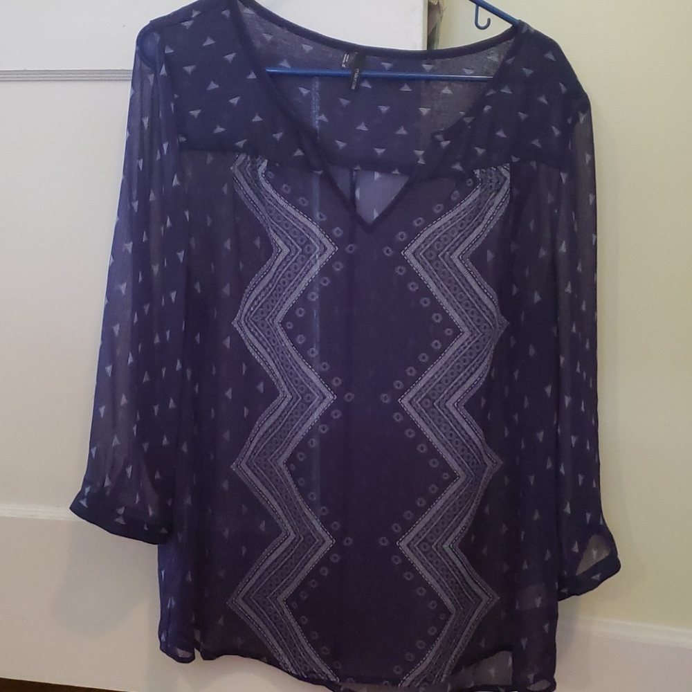 Sheer navy blue blouse